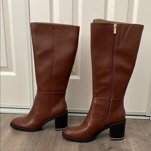 NWT BCBGeneration Brown Leather Knee-High Fall Boots women size 9